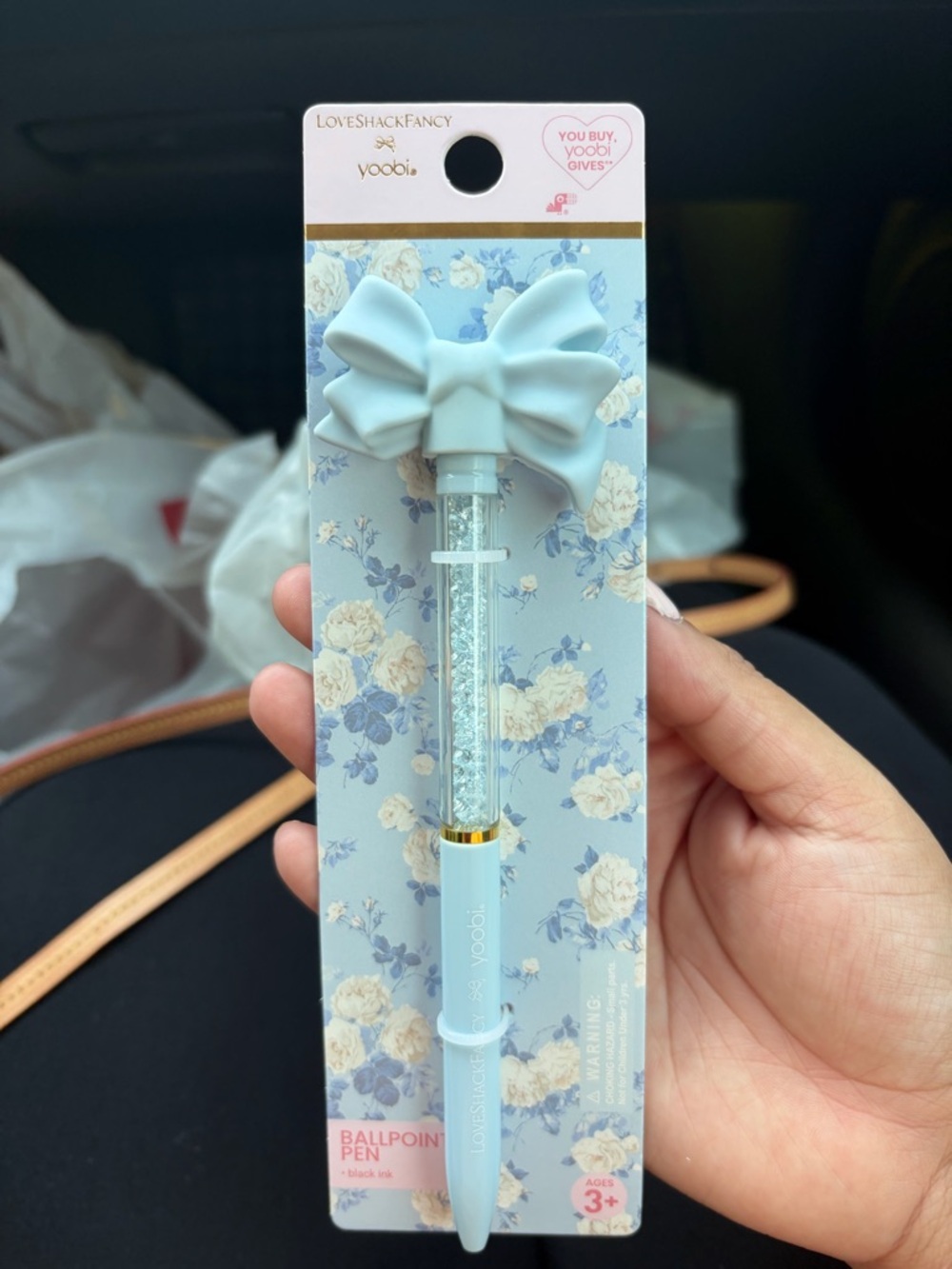 LoveShackFancy x yoobi Bow Ballpoint Pen - Light Blue